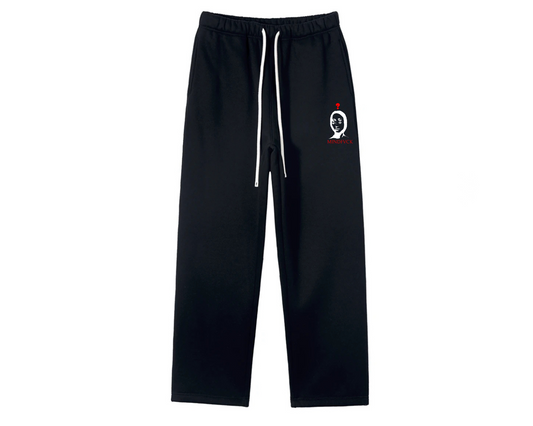 "Confused" Flare Sweatpants - Black